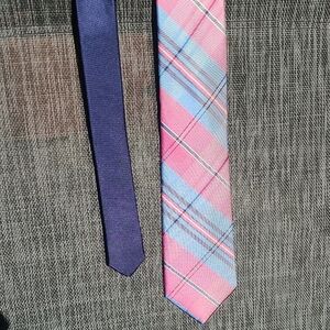 Tommy Hilfiger 100% Silk Pink‎ and Blue Checkered Tie Nwt